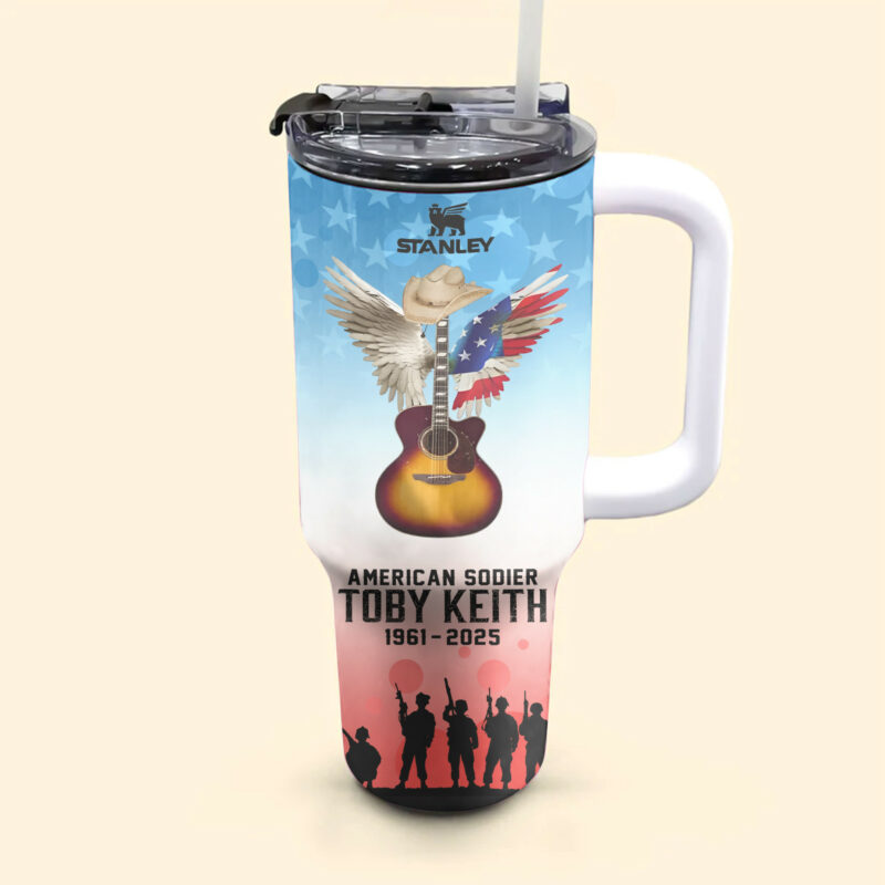 Toby Keith Music Custom Stanley Quencher 40oz Stainless Steel Tumbler With Handle - Threewoofs - Image 4