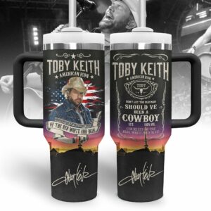 Toby Keith Music Custom Stanley Quencher 40oz Stainless Steel Tumbler With Handle - Threewoofs