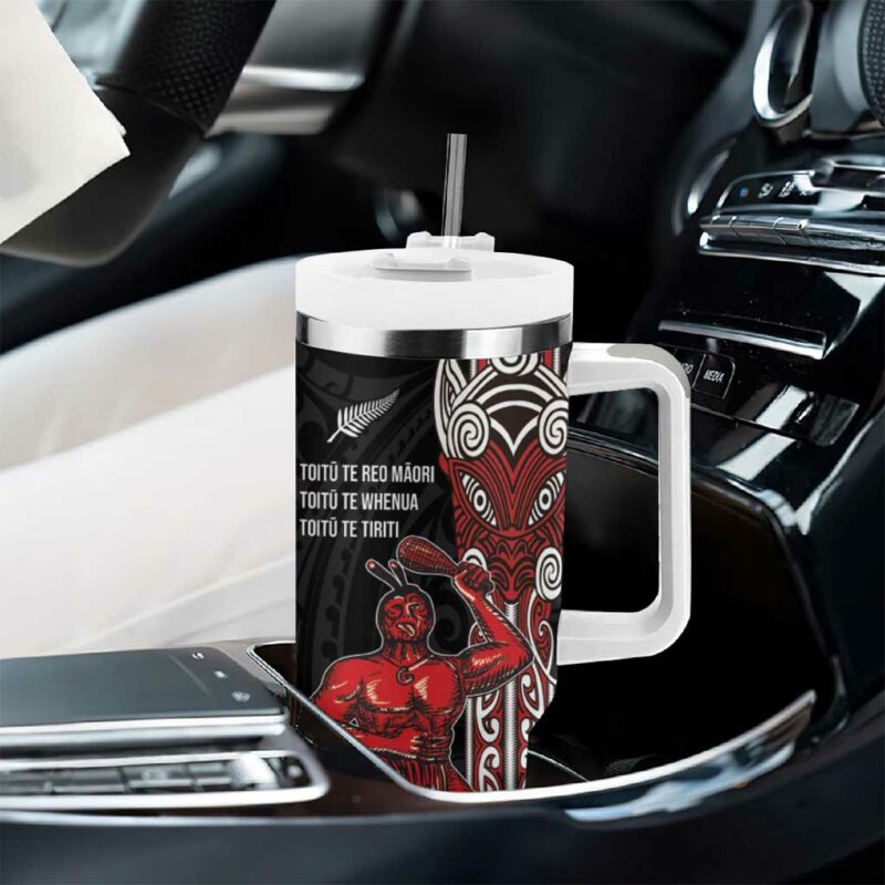 Toitu Te Reo Maori Toitu Te Whenua Custom Stanley Quencher 40oz Stainless Steel Tumbler With Handle - Threewoofs - Image 8