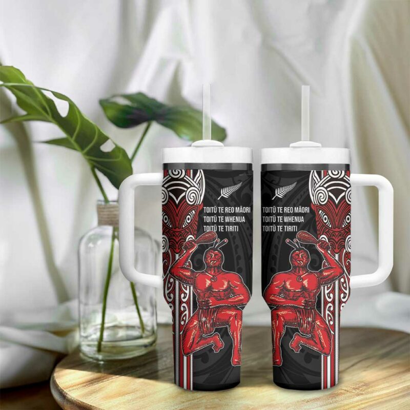 Toitu Te Reo Maori Toitu Te Whenua Custom Stanley Quencher 40oz Stainless Steel Tumbler With Handle - Threewoofs - Image 9