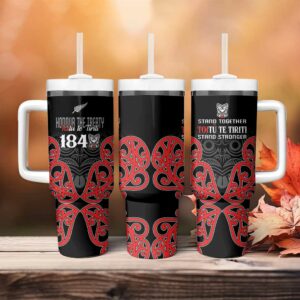 Toitu Te Tiriti 1840 Aotearoa Stand Together Stand Stronger Custom Stanley Quencher 40oz Stainless Steel Tumbler With Handle - Threewoofs
