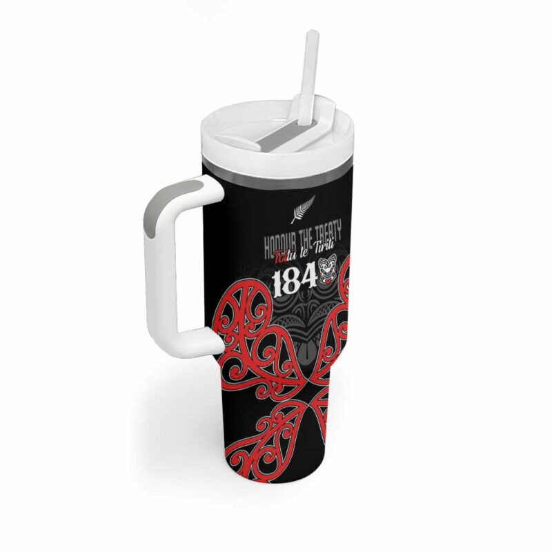 Toitu Te Tiriti 1840 Aotearoa Stand Together Stand Stronger Custom Stanley Quencher 40oz Stainless Steel Tumbler With Handle - Threewoofs - Image 3