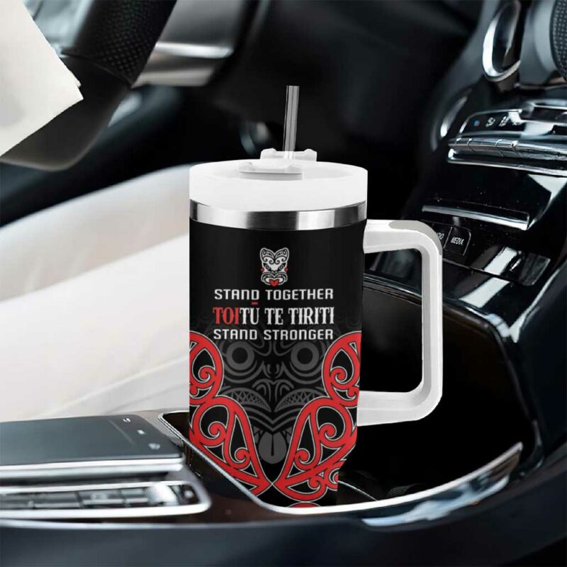Toitu Te Tiriti 1840 Aotearoa Stand Together Stand Stronger Custom Stanley Quencher 40oz Stainless Steel Tumbler With Handle - Threewoofs - Image 8