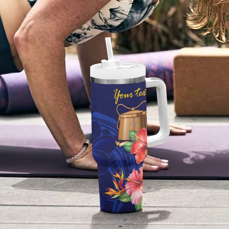 Tokelau Tropical Hibiscus With Polynesian Plumeria Tattoo Custom Stanley Quencher 40oz Stainless Steel Tumbler With Handle - Threewoofs - Image 6