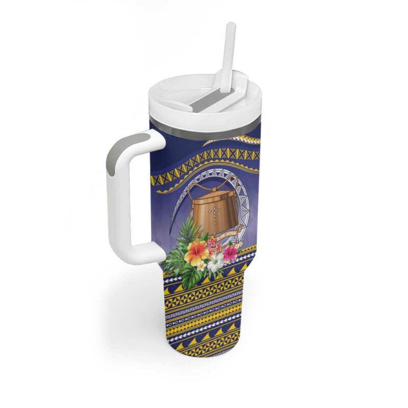 Tokelau Tuluma Polynesian Tropical Flowers Custom Stanley Quencher 40oz Stainless Steel Tumbler With Handle - Threewoofs - Image 2