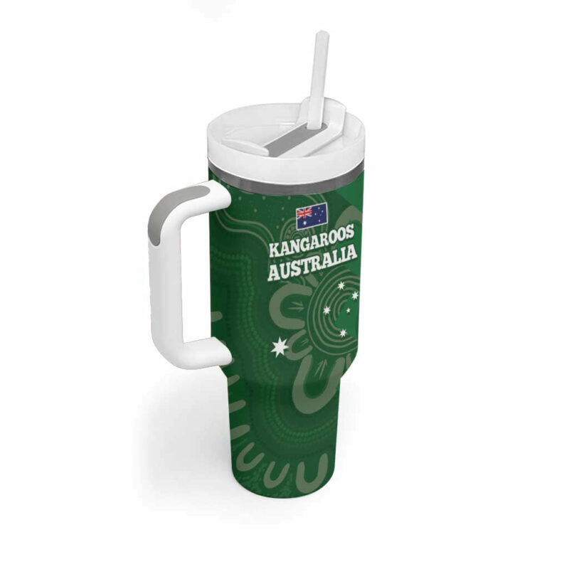 Tonga And Australia Rugby Mate Maa Tongan Ngatu Mix Kangaroos Aboriginal Custom Stanley Quencher 40oz Stainless Steel Tumbler With Handle - Threewoofs - Image 2