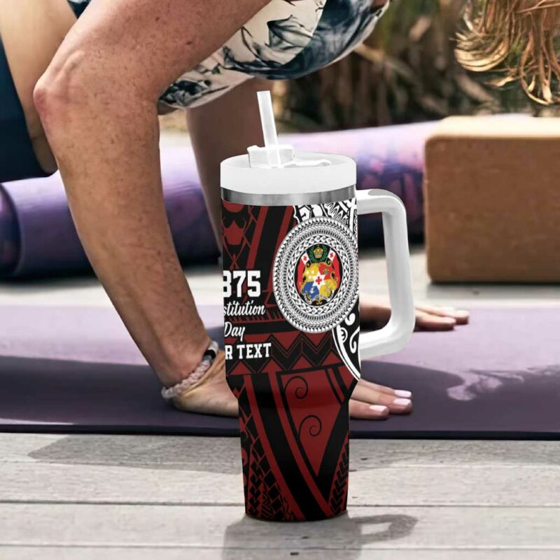 Tonga Constitution Day 1875 Polynesian Tribal Tattoo Custom Stanley Quencher 40oz Stainless Steel Tumbler With Handle - Threewoofs - Image 6