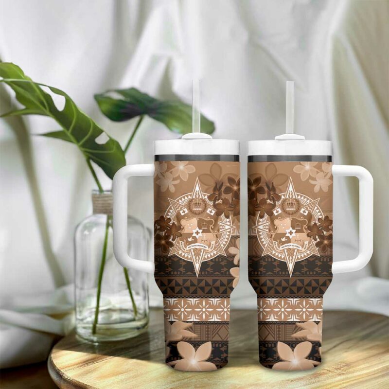 Tonga Emancipation Day Tongan Kupesi Ngatu Vintage Custom Stanley Quencher 40oz Stainless Steel Tumbler With Handle - Threewoofs - Image 9