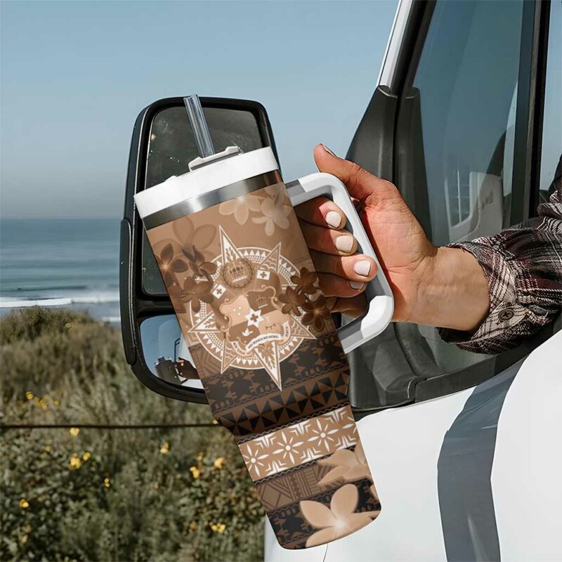 Tonga Emancipation Day Tongan Kupesi Ngatu Vintage Custom Stanley Quencher 40oz Stainless Steel Tumbler With Handle - Threewoofs - Image 7