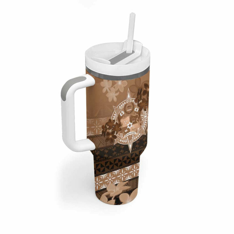 Tonga Emancipation Day Tongan Kupesi Ngatu Vintage Custom Stanley Quencher 40oz Stainless Steel Tumbler With Handle - Threewoofs - Image 2