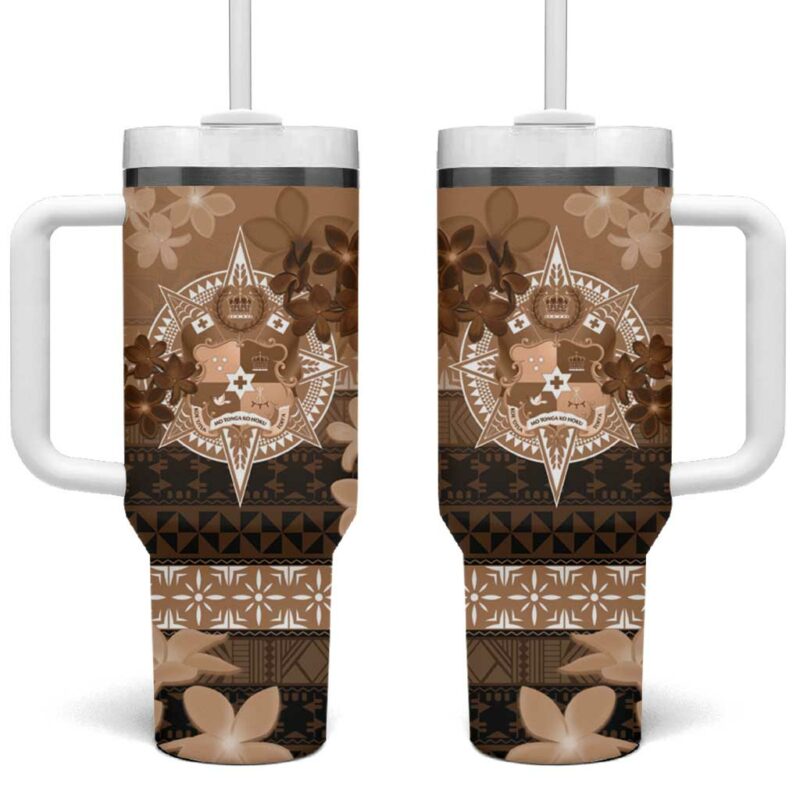 Tonga Emancipation Day Tongan Kupesi Ngatu Vintage Custom Stanley Quencher 40oz Stainless Steel Tumbler With Handle - Threewoofs