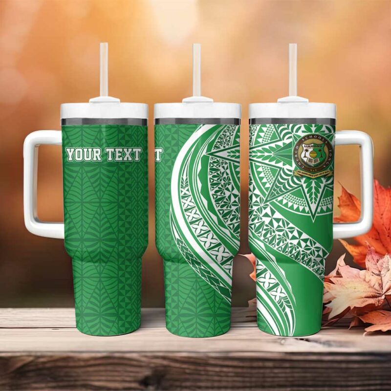 Tonga Liahona High School Custom Stanley Quencher 40oz Stainless Steel Tumbler With Handle - Threewoofs - Image 4