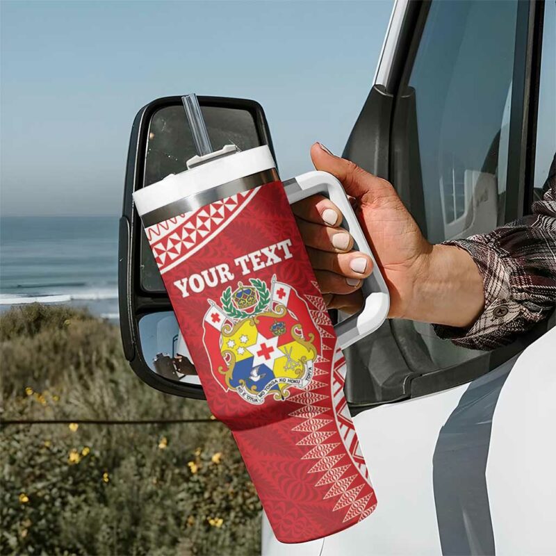 Tonga Mate Maa Go Champions Tongan Ngatu Red Custom Stanley Quencher 40oz Stainless Steel Tumbler With Handle - Threewoofs - Image 7