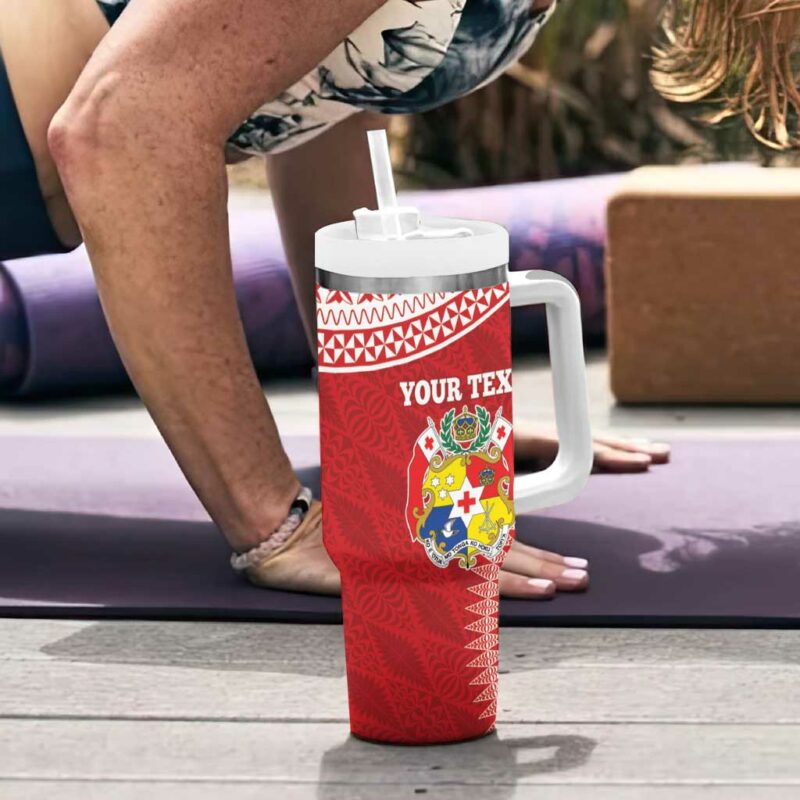 Tonga Mate Maa Go Champions Tongan Ngatu Red Custom Stanley Quencher 40oz Stainless Steel Tumbler With Handle - Threewoofs - Image 6