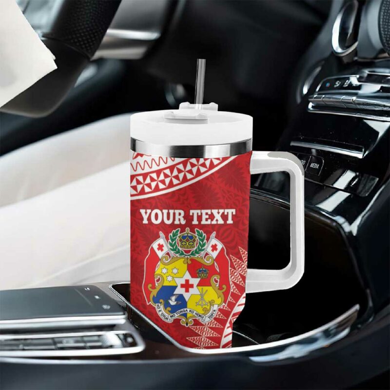 Tonga Mate Maa Go Champions Tongan Ngatu Red Custom Stanley Quencher 40oz Stainless Steel Tumbler With Handle - Threewoofs - Image 8