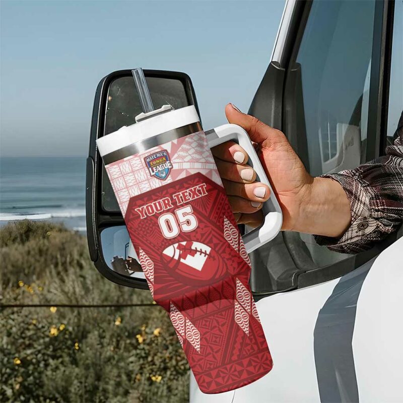Tonga Rugby 2023 Pacific Championships Kupesi Ngatu Mate Maa Custom Stanley Quencher 40oz Stainless Steel Tumbler With Handle - Threewoofs - Image 7