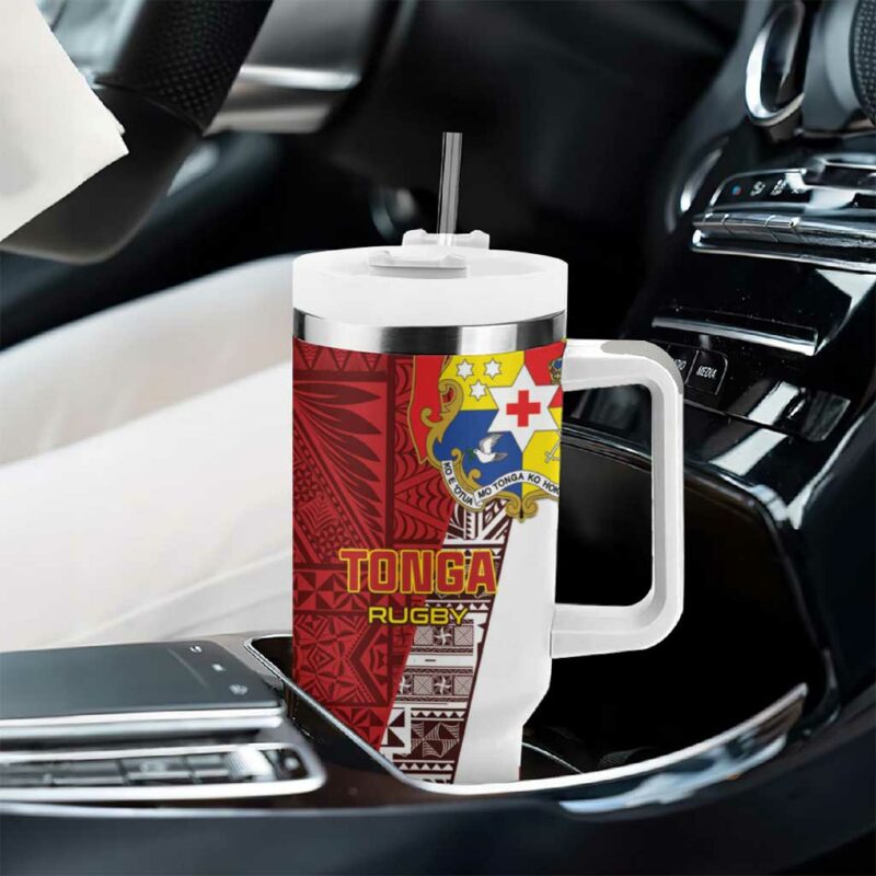 Tonga Rugby Go Tongan Custom Stanley Quencher 40oz Stainless Steel Tumbler With Handle - Threewoofs - Image 8