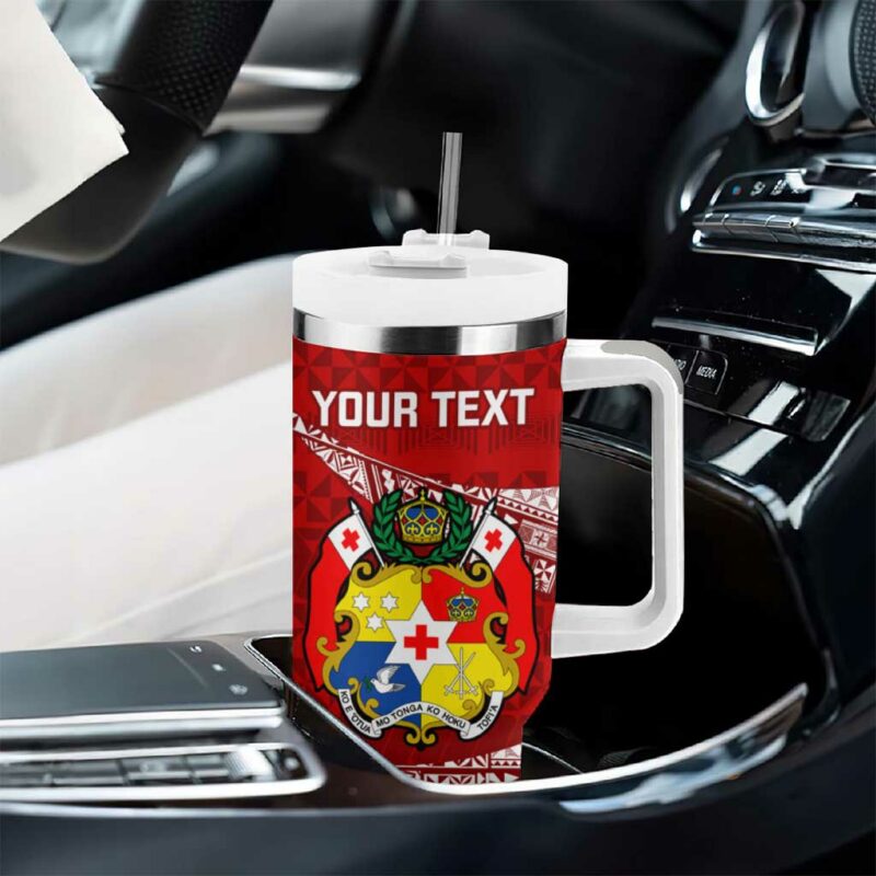 Tonga Rugby Ikale Tahi Tongan Ngatu Custom Stanley Quencher 40oz Stainless Steel Tumbler With Handle - Threewoofs - Image 8