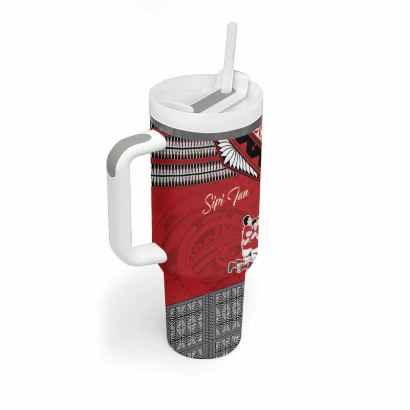 Tonga Rugby Pacific Ikale Tahi Sipi Tau Custom Stanley Quencher 40oz Stainless Steel Tumbler With Handle - Threewoofs - Image 2