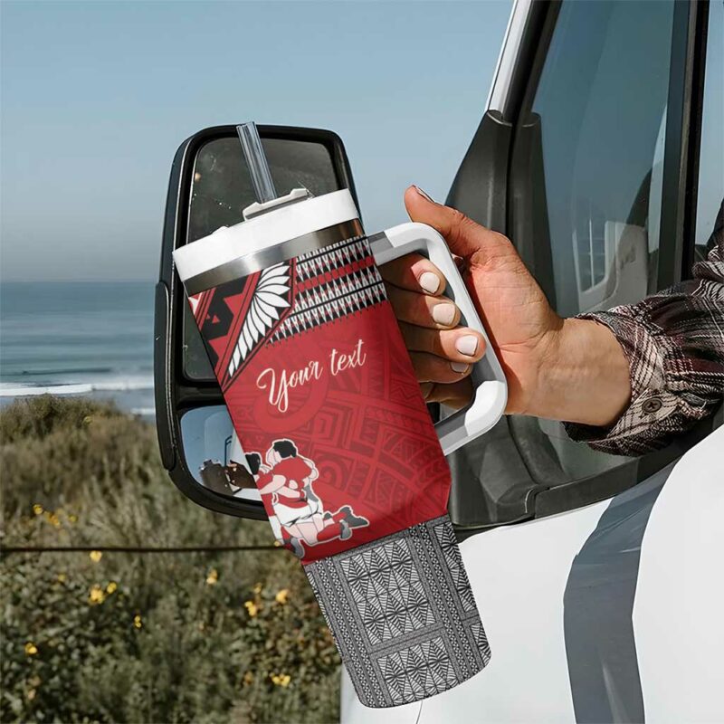 Tonga Rugby Pacific Ikale Tahi Sipi Tau Custom Stanley Quencher 40oz Stainless Steel Tumbler With Handle - Threewoofs - Image 7