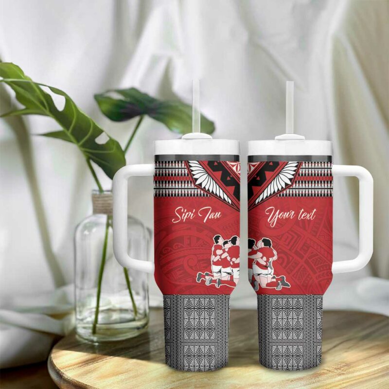Tonga Rugby Pacific Ikale Tahi Sipi Tau Custom Stanley Quencher 40oz Stainless Steel Tumbler With Handle - Threewoofs - Image 9