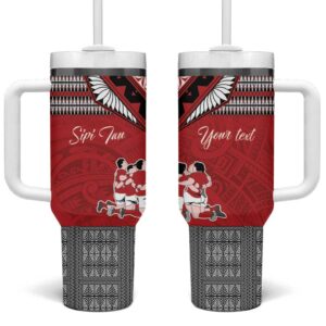 Tonga Rugby Pacific Ikale Tahi Sipi Tau Custom Stanley Quencher 40oz Stainless Steel Tumbler With Handle - Threewoofs