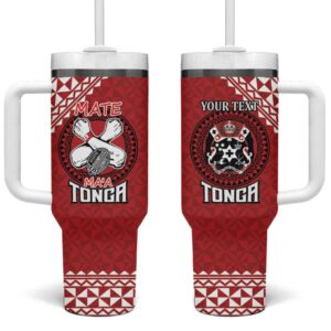 Tonga Rugby XIII Mate Ma‚Äôa Tonga with Ngatu Custom Stanley Quencher 40oz Stainless Steel Tumbler With Handle - Threewoofs