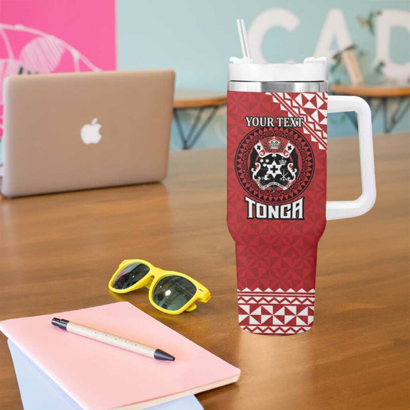 Tonga Rugby XIII Mate Ma‚Äôa Tonga with Ngatu Custom Stanley Quencher 40oz Stainless Steel Tumbler With Handle - Threewoofs - Image 5