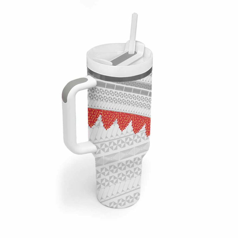 Tonga White Sunday Custom Stanley Quencher 40oz Stainless Steel Tumbler With Handle - Threewoofs - Image 2