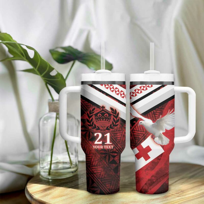 Tonga XIII Rugby Tribal Tattoo Mate Ma‚Äôa Tonga Kupesi Ngatu Grunge Custom Stanley Quencher 40oz Stainless Steel Tumbler With Handle - Threewoofs - Image 9