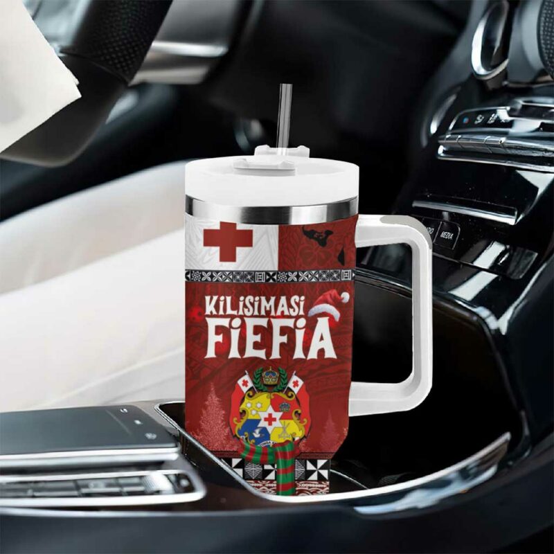 Tongan Christmas Kilisimasi Fiefia with Ngatu Art Tattoo Custom Stanley Quencher 40oz Stainless Steel Tumbler With Handle - Threewoofs - Image 8