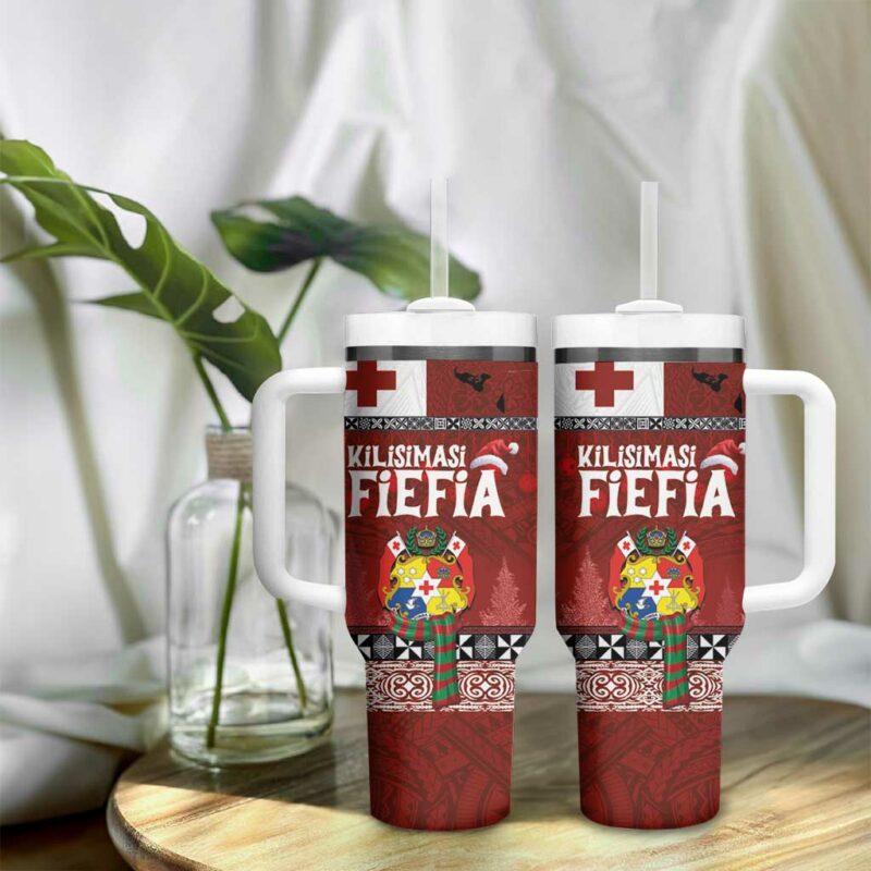 Tongan Christmas Kilisimasi Fiefia with Ngatu Art Tattoo Custom Stanley Quencher 40oz Stainless Steel Tumbler With Handle - Threewoofs - Image 9