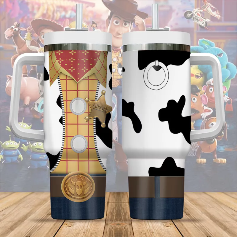 Cowboy-Themed Insulated Tumbler with Handle - Fun and Functional Drinkware - Image 6