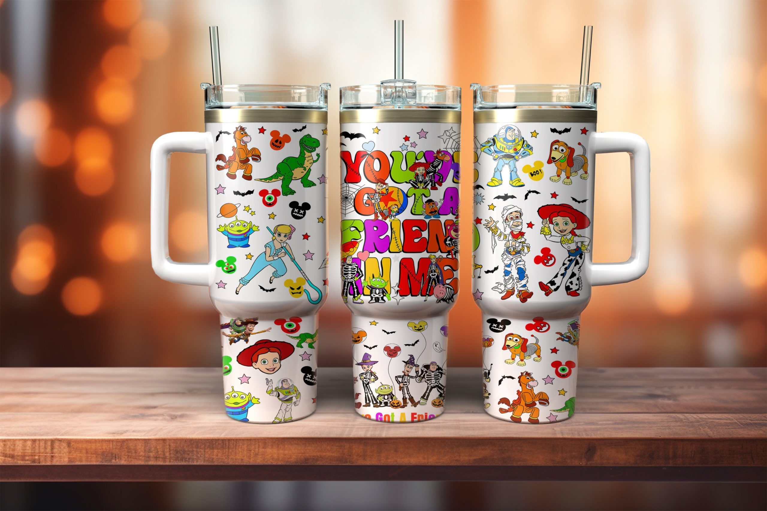 Toy-Inspired Insulated Travel Mug with Handle - Keeps Drinks Hot/Cold