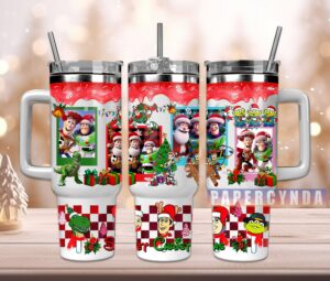 Festive Cartoon Christmas Mug with Straw – Holiday Cheer for Kids & Adults