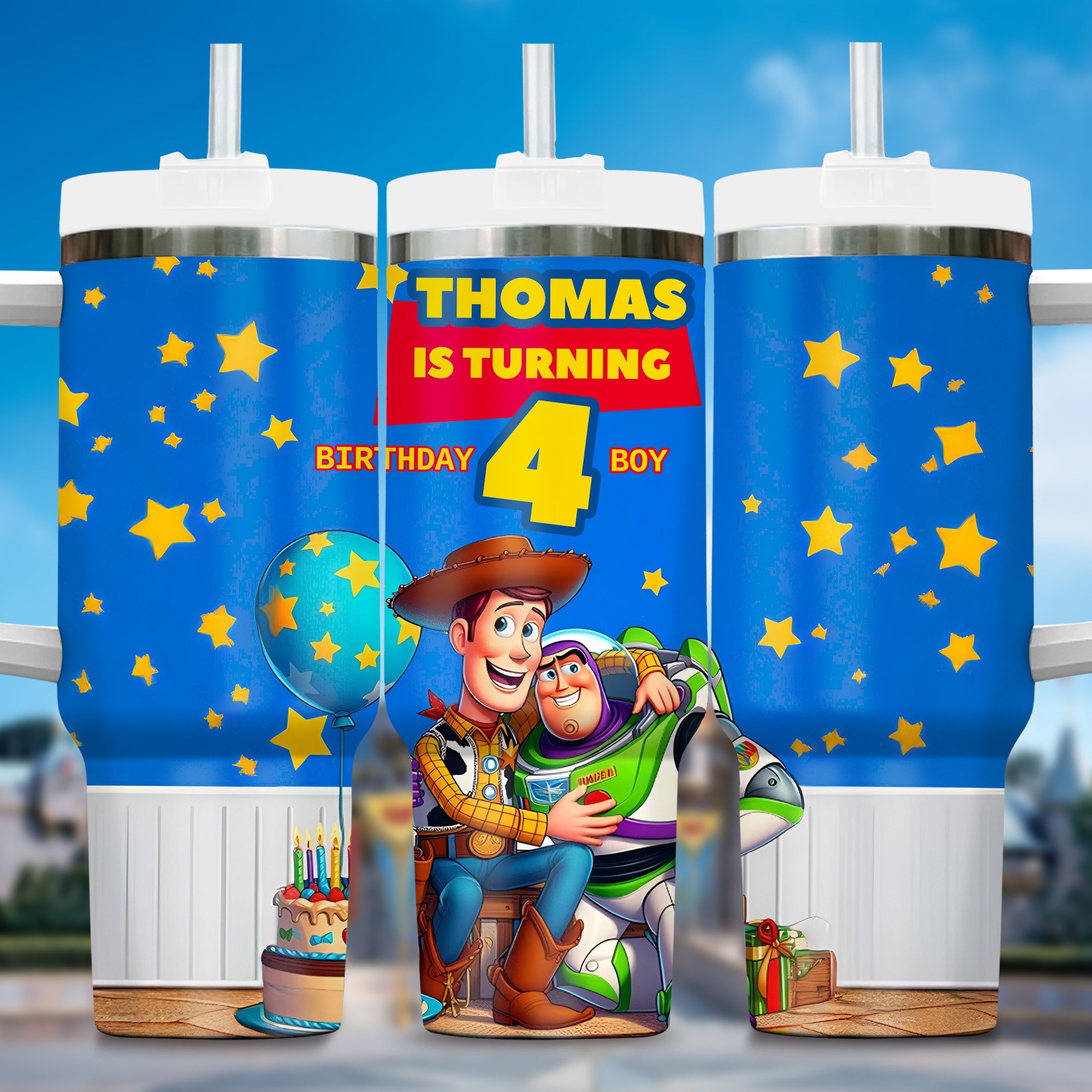 Personalized Toy Story Birthday Cup - Custom Name & Age for Kids