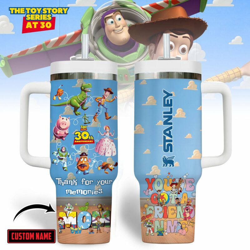 Toy Story TV Series Custom Stanley Quencher 40oz Stainless Steel Tumbler With Handle - Threewoofs