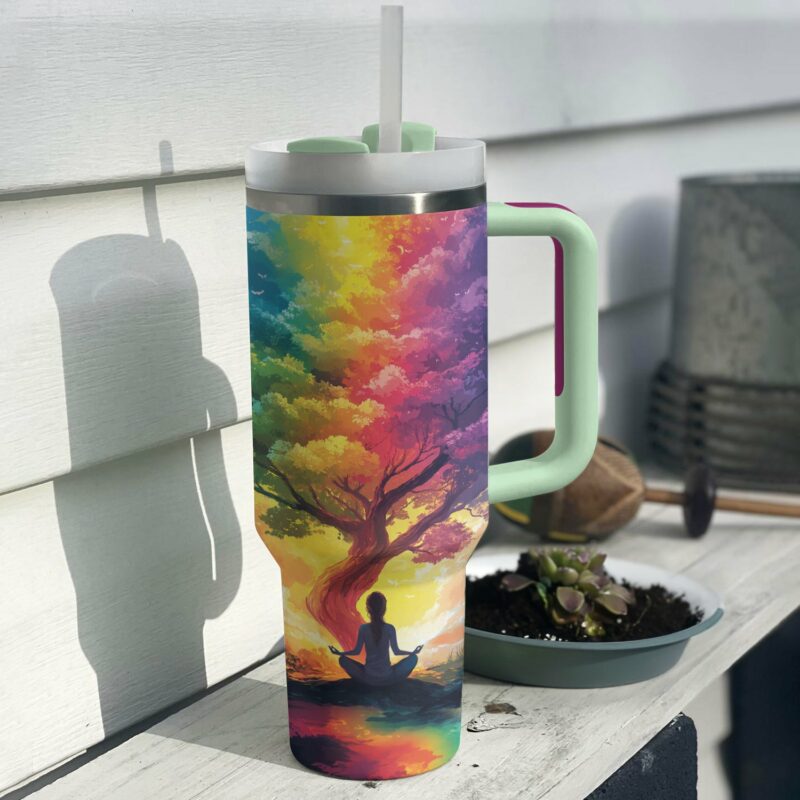 Tree of Harmony of the Soul Custom Stanley Quencher 40oz Stainless Steel Tumbler With Handle - Threewoofs - Image 2