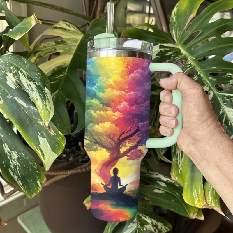 Tree of Harmony of the Soul Custom Stanley Quencher 40oz Stainless Steel Tumbler With Handle - Threewoofs - Image 4