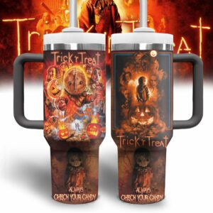 Trick ‚Äòr Treat Movies Custom Stanley Quencher 40oz Stainless Steel Tumbler With Handle - Threewoofs