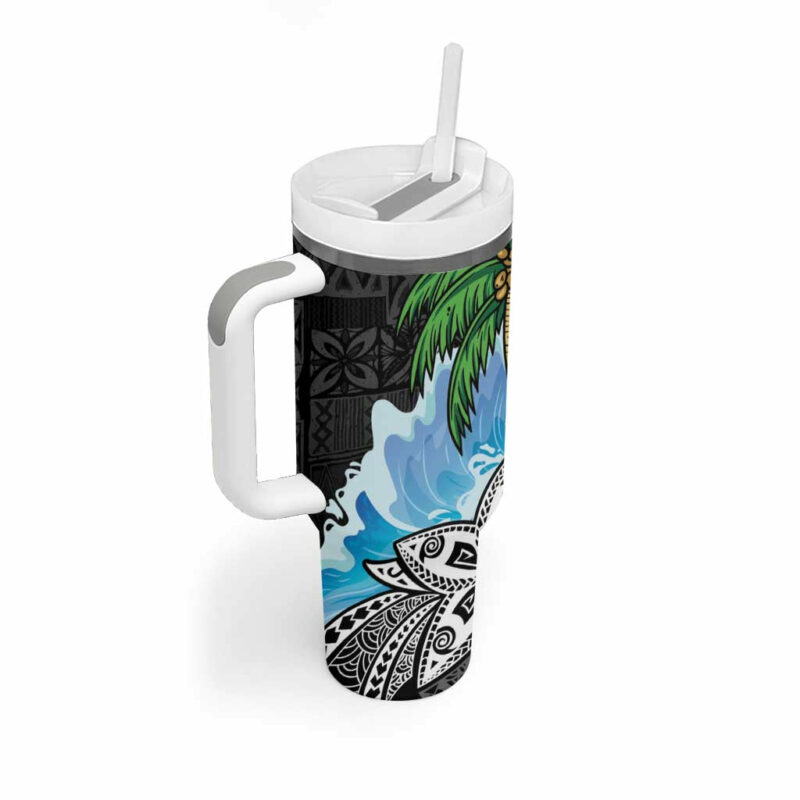 Tropical Christmas Polynesian Funny Surfing Pineapple Custom Stanley Quencher 40oz Stainless Steel Tumbler With Handle - Threewoofs - Image 2