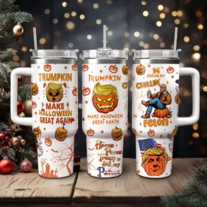 Trumpkin Make Halloween Custom Stanley Quencher 40oz Stainless Steel Tumbler With Handle - Threewoofs