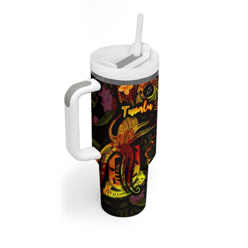 Tuvalu Custom Stanley Quencher 40oz Stainless Steel Tumbler With Handle - Threewoofs - Image 2
