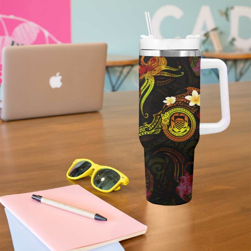 Tuvalu Custom Stanley Quencher 40oz Stainless Steel Tumbler With Handle - Threewoofs - Image 5