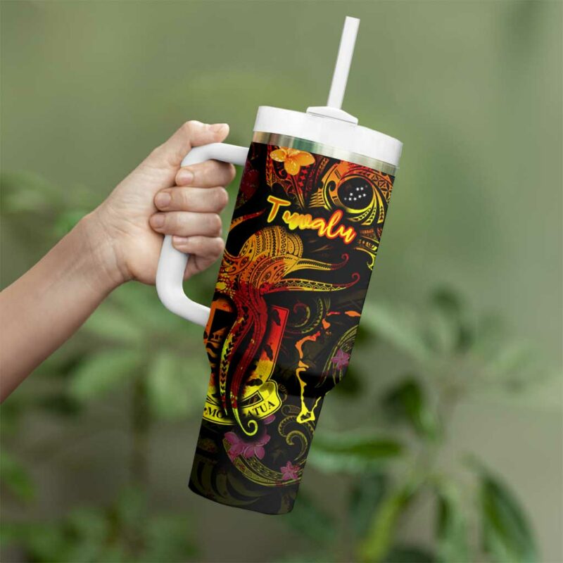 Tuvalu Custom Stanley Quencher 40oz Stainless Steel Tumbler With Handle - Threewoofs - Image 3