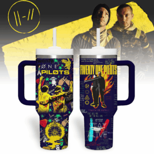 Twenty One Pilots Music Custom Stanley Quencher 40oz Stainless Steel Tumbler With Handle - Threewoofs