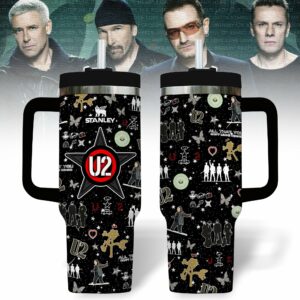 U2 Band Music Custom Stanley Quencher 40oz Stainless Steel Tumbler With Handle - Threewoofs
