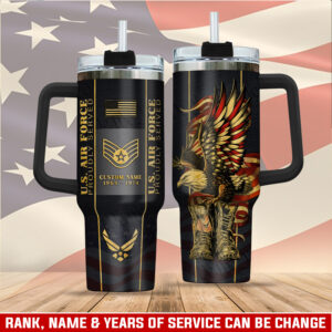 United States Air Force Custom Stanley Quencher 40oz Stainless Steel Tumbler With Handle - Threewoofs