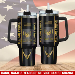 United States Air Force Custom Stanley Quencher 40oz Stainless Steel Tumbler With Handle - Threewoofs