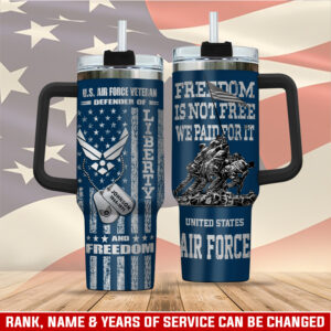 United States Air Force Custom Stanley Quencher 40oz Stainless Steel Tumbler With Handle - Threewoofs